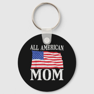4th of July Independence Day All American Mum Key Ring