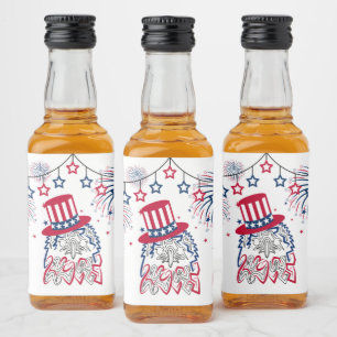 4th of July Independence Day American Eagle Liquor Bottle Label