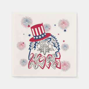 4th of July Independence Day American Eagle Napkin