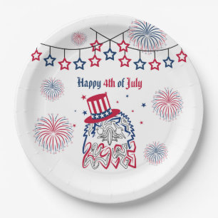 4th of July Independence Day American Eagle Paper Plate