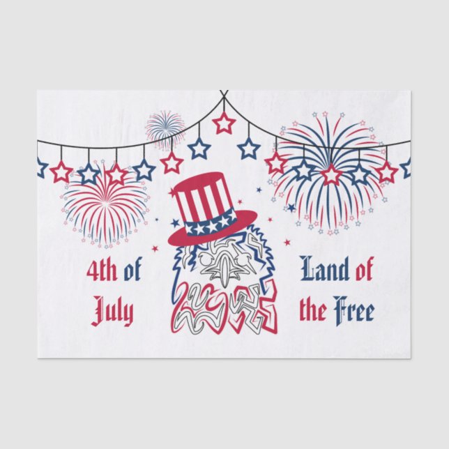 4th of July Independence Day American Eagle Tissue Paper (Front)
