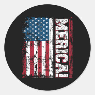 4th Of July Independence Day American Flag Patriot Classic Round Sticker