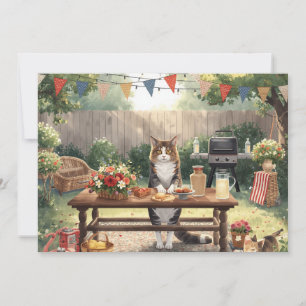 4th of July Independence Day barbecue party  Invitation