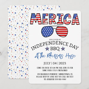 4th of July Independence Day BBQ Party Invitation