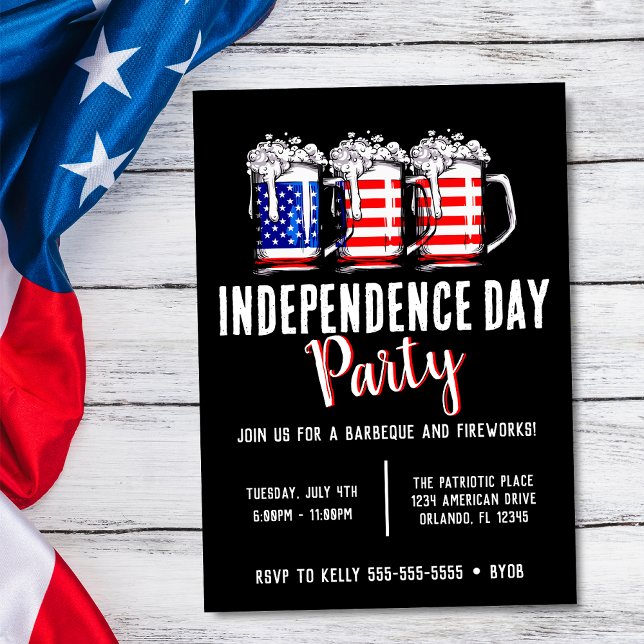 4th of July Independence Day Beer Party Invitation (Creator Uploaded)