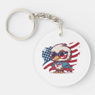4th of july independence day bird american eagles key ring