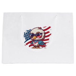 4th of july independence day bird american eagles  large gift bag