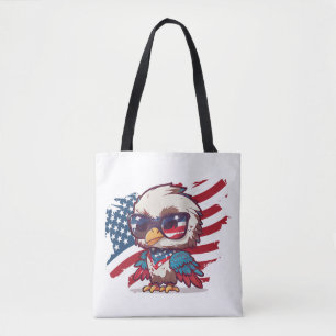 4th of july independence day bird american eagles tote bag