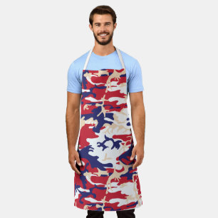 4th of July, Independence day, Camouflage Beige Apron
