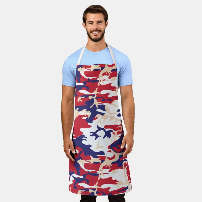 4th of July, Independence day, Camouflage Beige Apron (Worn)