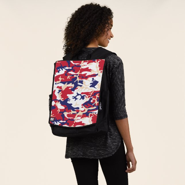 4th of July, Independence day, Camouflage Beige Backpack (Worn)