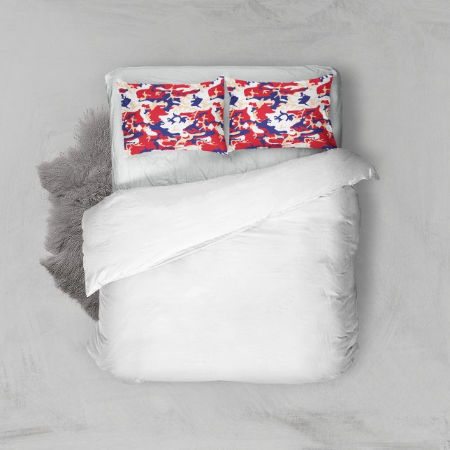 4th of July, Independence day, Camouflage Beige Pillowcase (Creator Uploaded)