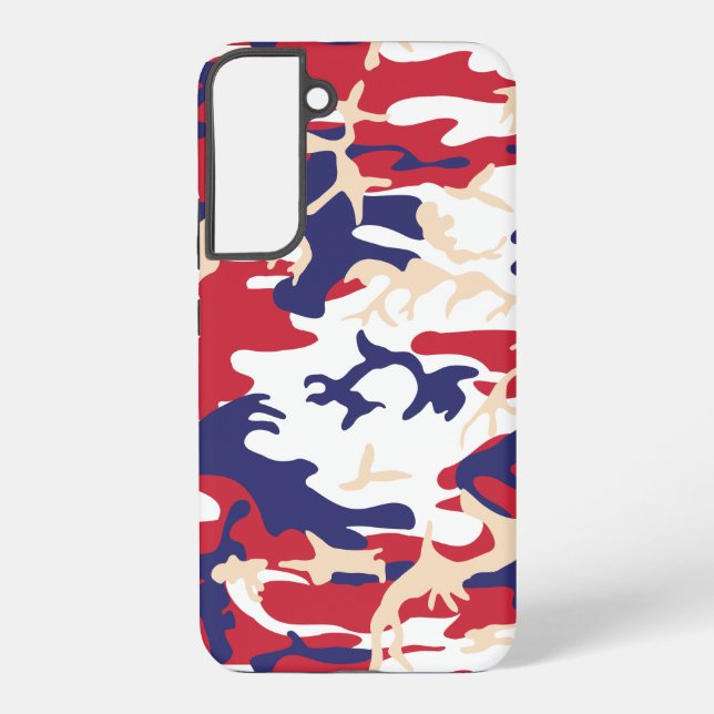 4th of July, Independence day, Camouflage Beige Samsung Galaxy S22+ Case (Back)