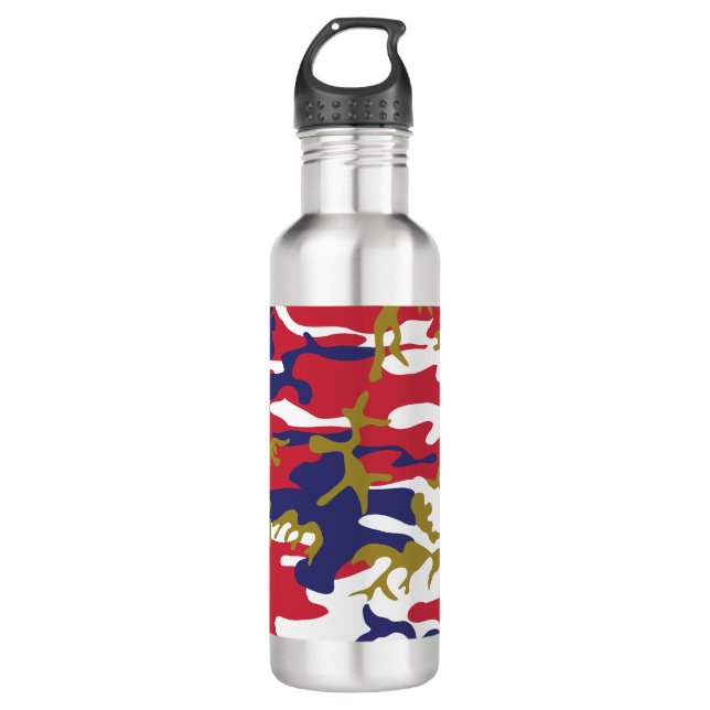 4th of July, Independence day, Camouflage Gold 710 Ml Water Bottle (Front)