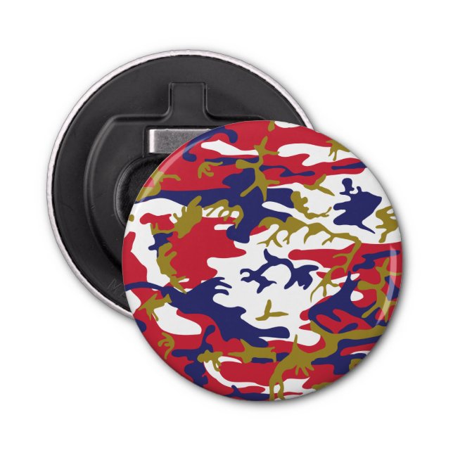 4th of July, Independence day, Camouflage Gold Bottle Opener (Front)