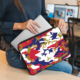 4th of July, Independence day, Camouflage Gold Laptop Sleeve