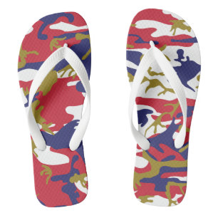 4th of July, Independence day, Camouflage Gold Thongs