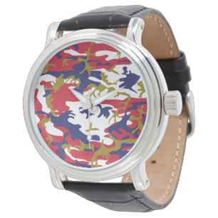 4th of July, Independence day, Camouflage Gold Watch
