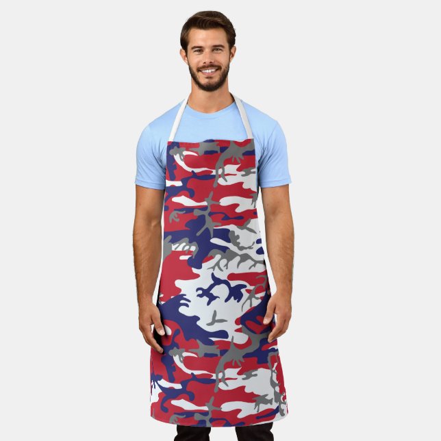 4th of July, Independence day, Camouflage Grey Apron (Worn)