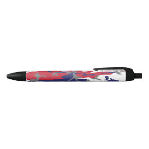 4th of July, Independence day, Camouflage Grey Black Ink Pen