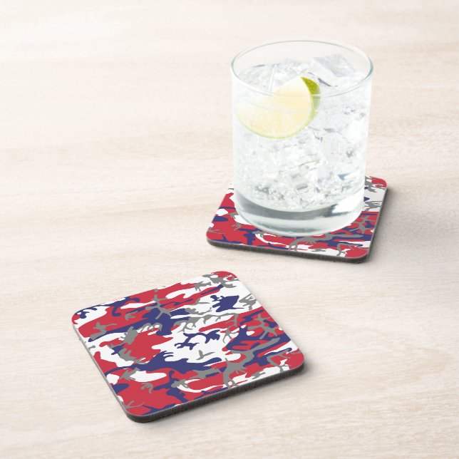 4th of July, Independence day, Camouflage Grey Coaster (Right Side)