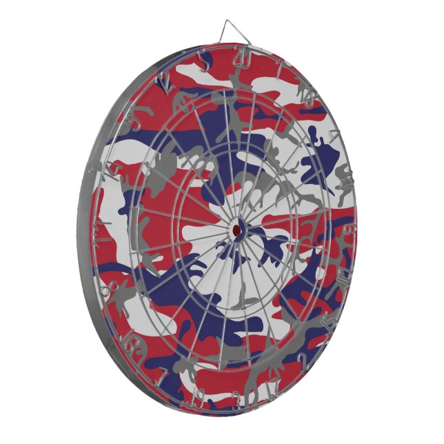 4th of July, Independence day, Camouflage Grey Dartboard (Front Left)