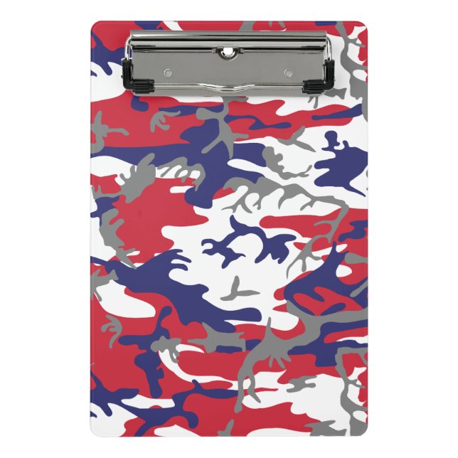 4th of July, Independence day, Camouflage Grey Mini Clipboard (Front)