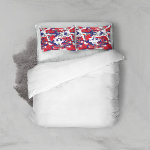 4th of July, Independence day, Camouflage Grey Pillowcase