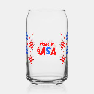 4th of July Independence Day Can Glass