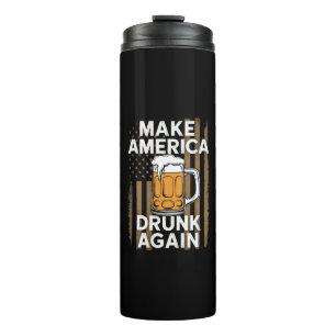 4th of July Independence Day Drinking Beer Thermal Tumbler