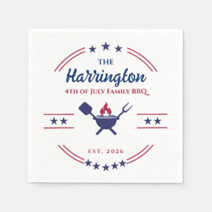 4th of July Independence Day Family BBQ Napkin