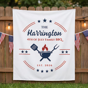 4th of July Independence Day Family BBQ Tapestry