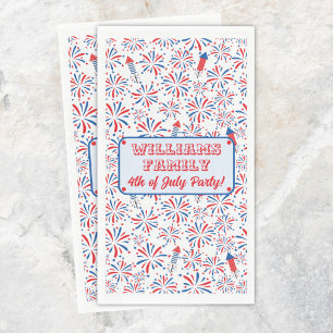 4th of July Independence Day Firework Personalised Napkin