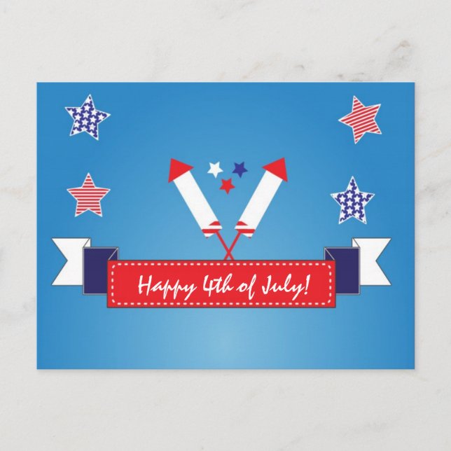 4th of July Independence Day Invitation Postcard (Front)