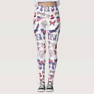 4th of July Independence Day Leggings