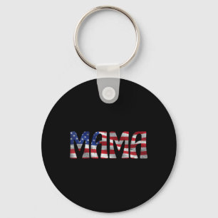 4th of July Independence Day MAMA USA Flag Key Ring