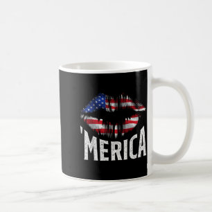 4th of July Independence Day MERICA Kiss Mouth USA Coffee Mug