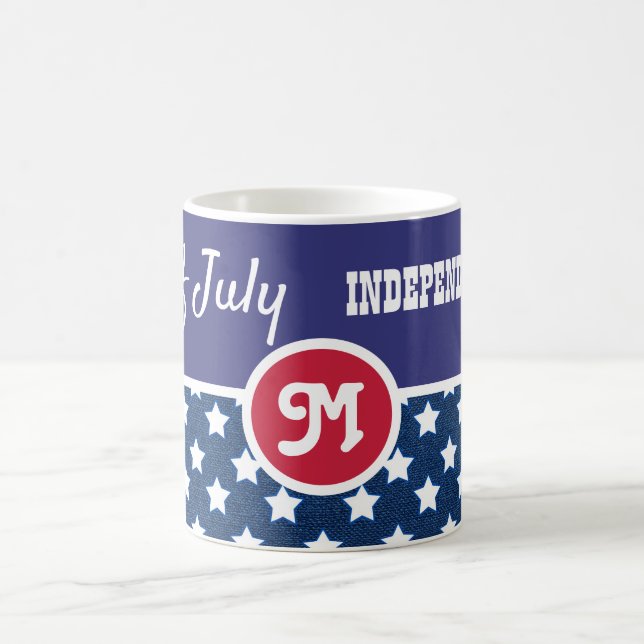 4th of July Independence day monogram Coffee Mug (Center)