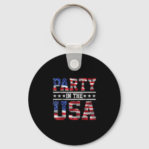 4th of july independence day party in the usa flag key ring