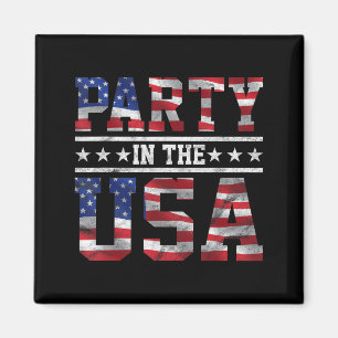 4th of July Independence Day Party in the USA Flag Magnet