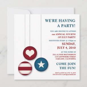 4th of July Independence Day   Party Invitations