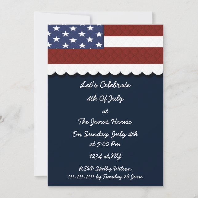 4th of july independence day party invites (Front)
