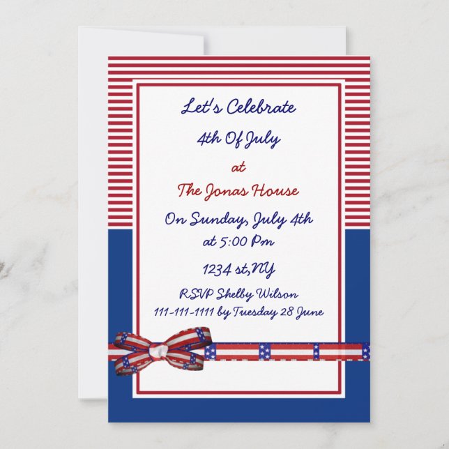 4th of july independence day party invites (Front)