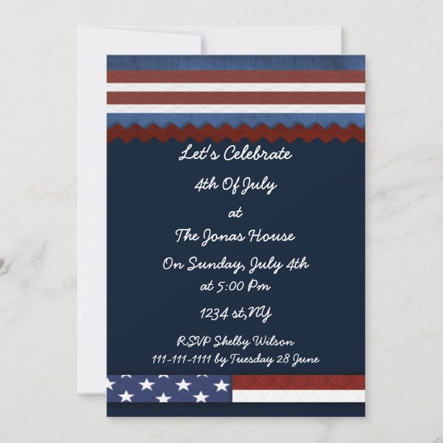 4th of july independence day party invites (Front)