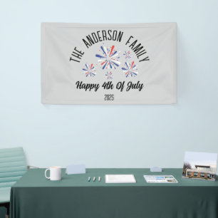 4th of July Independence Day Personalised Name Banner