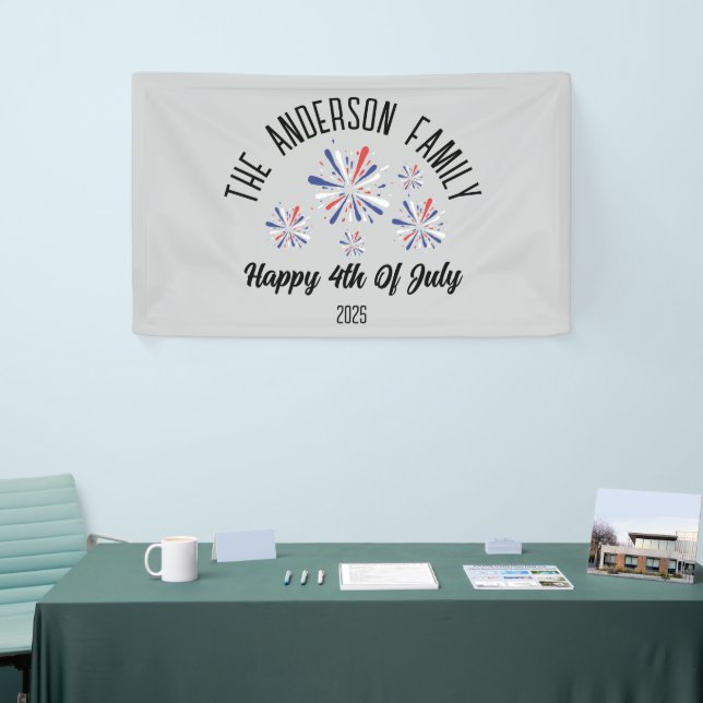 4th of July Independence Day Personalised Name Banner (Tradeshow)