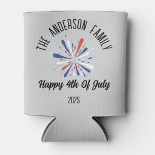 4th of July Independence Day Personalised Name Can Cooler