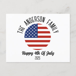 4th of July Independence Day Personalised Name Holiday Postcard