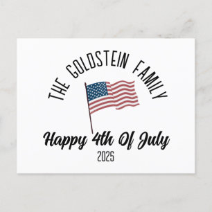 4th of July Independence Day Personalised Name Holiday Postcard