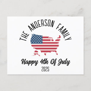 4th of July Independence Day Personalised Name Holiday Postcard